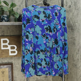 LOGO by Lori Goldstein Women's Floral Long Sleeve Flowy Knit Top