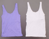 Rhonda Shear Women's Tank Tops With Shelf Bra White / Purple XL