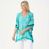 Susan Graver Women's Paisley Liquid Knit Scarf Top