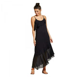 Xhilaration Women's Asymmetrical Maxi Dress Black XS