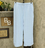 Denim & Co. Beach Women's Crinkle Gauze Curved Hem Wide Leg Pants