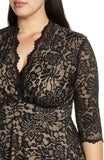 Kiyonna Women's Plus Size Linden Lace Blouse Shirt Top