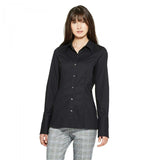Prologue Women's Long Sleeve Fitted Button-Down Collared Shirt Blouse Top