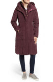 Cole Haan Women's Box Quilt Down Puffer Coat Merlot Small