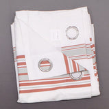 Madison Park Stripe 3M Scotchgard Outdoor Panel Curtain Coral / White 54 X 95