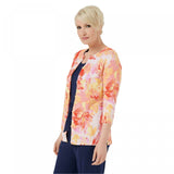 Isaac Mizrahi Live! Plus Size Watercolor Floral Cardigan Sweater