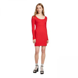 Wild Fable Women's Long Sleeve Scoop Neck Rib Knit Mini Dress