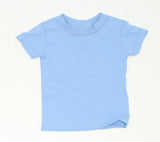 Rabbit Skins Infant Baby Short Sleeve Cotton T-Shirt Light Blue 6 Months