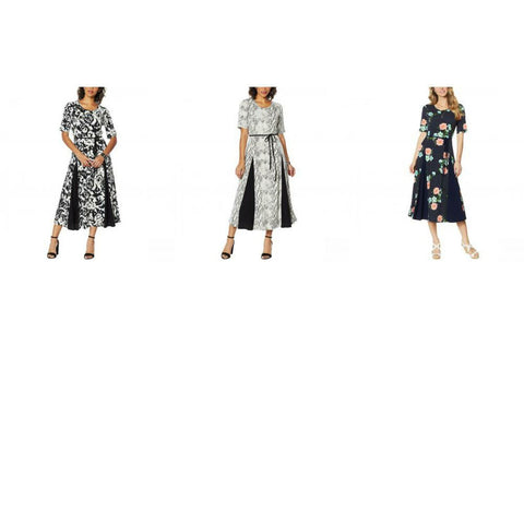 Nina Leonard Women's Nicole Belted Midi Dress With Godet Detail –  Biggybargains