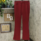 DG2 by Diane Gilman Pull On Stretch Ponte Boot Cut Pants Wine Medium Tall