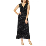 Nina Leonard Women's Miracle Matte Jersey Ruffle Neck Maxi Dress