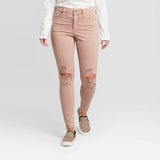 Universal Thread Women's Destructed High Rise Skinny Jeans Pink 14