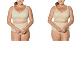 Rhonda Shear Women's Plus Size Mesh Back Detail Molded Cup Bra