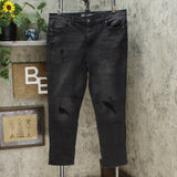 DG2 by Diane Gilman Virtual Stretch Destructed Skinny Jeans Black 18W