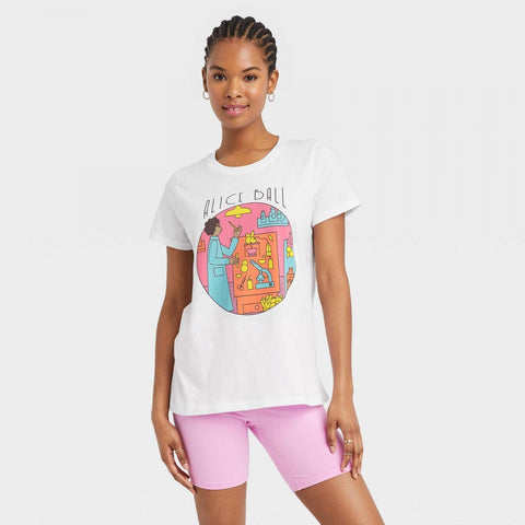 Rebel Girls Women's Alice Ball Short Sleeve Graphic T-Shirt Tee