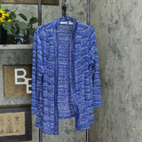 Susan Graver Plus Size Space Dye Sweater Knit Cardigan With Godets