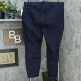NWT Susan Graver Petite High Stretch Denim Zip Front Ankle Jeans. A372476 20WP