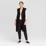 Prologue Women's Sleeveless Deep V-Neck Front Button Longline Sherpa Vest
