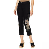 DG2 by Diane Gilman Women's Petite Classic Stretch Embroidered Cropped Jeans