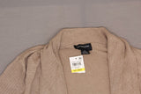 Liz Claiborne Women's Petite Open-Front Ribbed Cardigan Sweater Brown PM