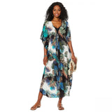 Coldesina Women's Plus Size Shirred Kaftan Dress