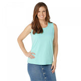 Denim & Co. Textured Knit Scoop Neck Tank Top With Twisted Back Detail