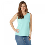 Denim & Co. Textured Knit Scoop Neck Tank Top With Twisted Back Detail