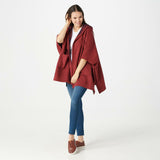 Cuddl Duds Women's Reversible Fleece Hoodie Wrap Jacket