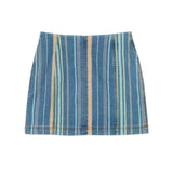 Wild Fable Women's Striped High-Rise Seamed Denim Mini Skirt