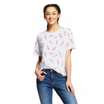 Modern Lux Women's Short-Sleeve Feather Print Graphic T-Shirt