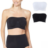 Rhonda Shear LOT OF 2 Underwire Bandeau Bra Removable Pads Black/White PLUS 2X
