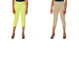 Nina Leonard Women's Pull On Scallop Hem Cropped Pants