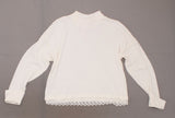 Xhilaration Women's Lace Trim Mock Turtleneck Pullover Sweater