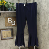 Slinky Brand Women's Plus Size Angled Flounce Leg Knit Ponte Pants