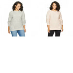 Ava & Viv Women's Plus Size Crewneck Cable Pullover Sweater