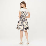 Isaac Mizrahi Live! Women's Floral Engineered Woven Dress Neutral 14