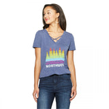 New Awake Women's Short Sleeve Northwest Rainbow Graphic T-Shirt X-Small