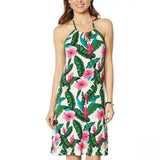 Colleen Lopez Women's Jersey Stretch Floral Print Halter Dress