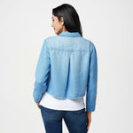 Side Stitch Women's Button-Front Textured Shirt Jacket