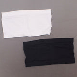 Rhonda Shear 2 Pack Seamless Underwire Bandeau Bras Black/ White Large