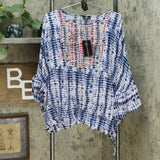 Curations Women's Plus Size Tie Dye Peasant Top