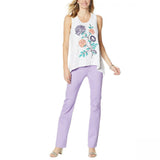 DG2 by Diane Gilman Women's Plus Size Embroidered Lace Front Tank Top