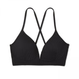 Shade & Shore Women's Lightly Lined V-Wire Ribbed Bikini Top