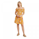 Xhilaration Women's Floral Print Short Sleeve Smocked Top Dress