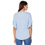 DG2 by Diane Gilman Women's Ruffle Sleeve Dolman Top