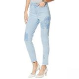 DG2 by Diane Gilman Womens Sorbet Floral Appliqué Ankle Jean