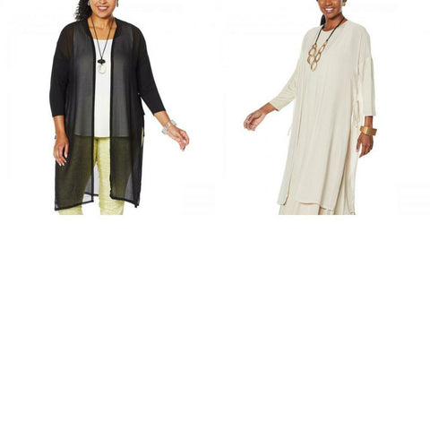 MarlaWynne WynneLayers Women's Plus Size Woven and Knit Duster