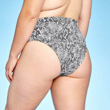 Xhilaration Women's Ribbed Cheeky High Leg Waist Bikini Bottom