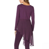 DG2 by Diane Gilman Women's Dramatic Mixed Media Asymmetric Top