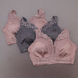 Rhonda Shear Plus Size 3 Pack Betty Pin Up Bras with Back Closure and Removable Pads